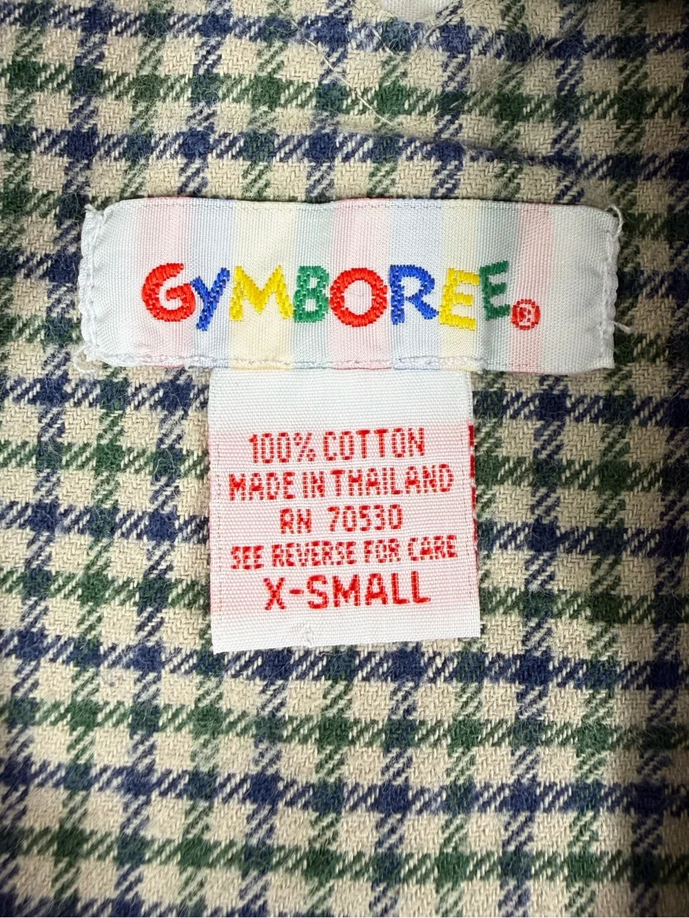VINTAGE GYMBOREE Boys Plaid Flannel Overalls XS 12-18m 90s Cottagecore‎ Classic